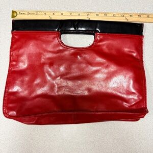 Stylish Red and Black Women's Clutch‎ style  faux leather Dena bag